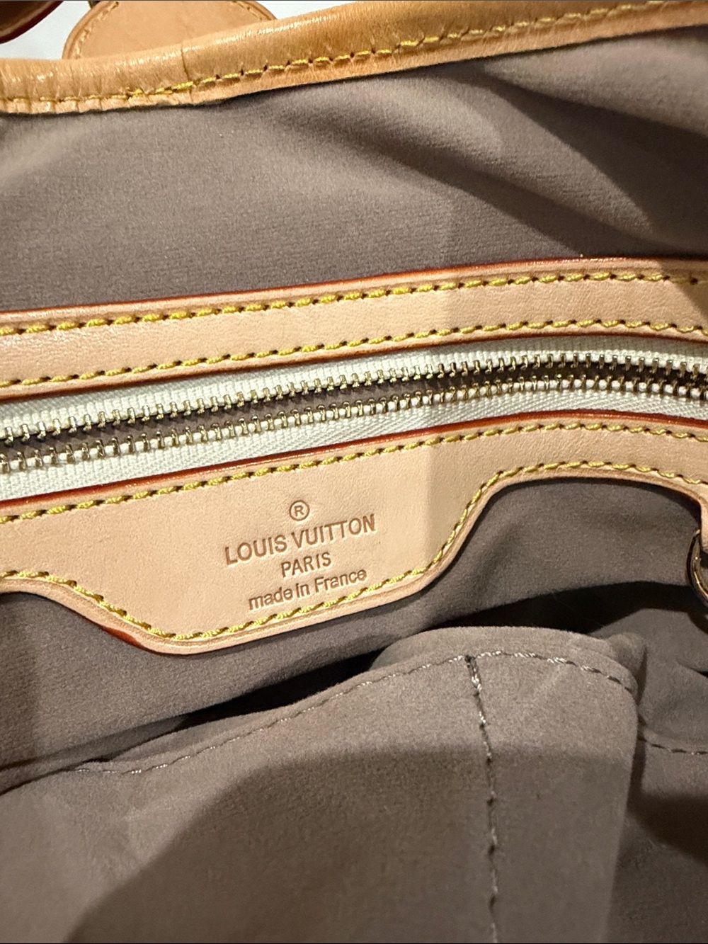 Multicolor Monogram Tote Bag with Tan Leather Trim - Picture 13 of 15